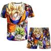 Summer Round Neck 3D Dragon Ball Series Printed Set Fashionable and Casual Short Sleeved Shorts Children's Boy Clothing Sets