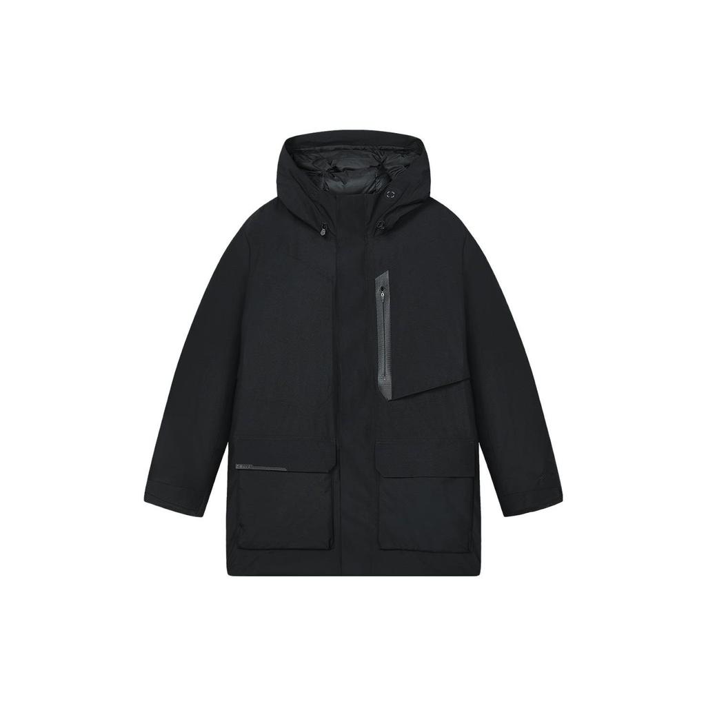 Fila Однотонная повседневная куртка средней длины на пуху мужская верхняя одежда Черная F11M342909F-BK