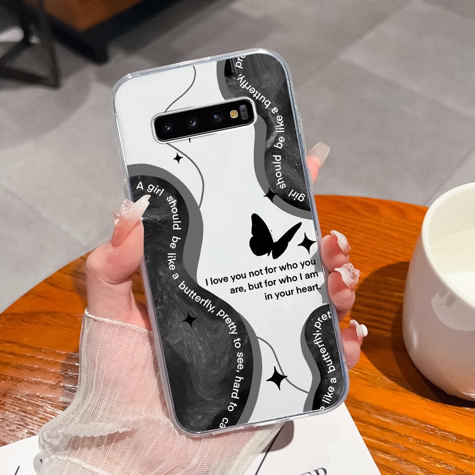 Чехол для телефона Samsung S10 Lite Plus S10E Креативный штамп Мягкий прозрачный силикон Противоударная задняя крышка Для Samsung Galaxy S 10 E Маска