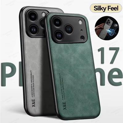 Роскошный кожаный чехол для телефона для iPhone 17 16 15 14 11 13 12 Pro Max 17 Air 16e 13 Mini Противоударный чехол для iPhone 15 14 16 Plus