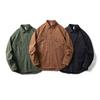 Японский стиль рабочая одежда хлопковые мужские рубашки весна/осень повседневная рубашка с длинным рукавом уличная одежда двойной карман свободный топ на пуговицах