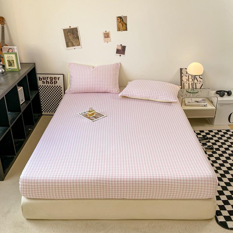Простыня на резинке в стиле «клетчатая», приятная для кожи, эластичная простыня для девочек, мальчиков, комната, постельное белье для дома(Нет наволочки)