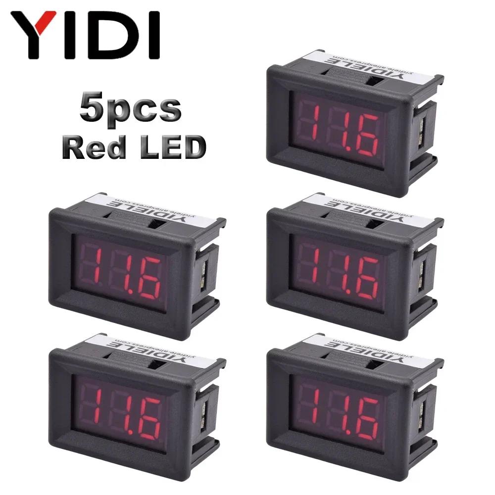 5pcs 0.36 Inch Mini DC 0-100V LED Digital Display Voltmeter Voltage 2.3-30VDC Detector Meter Tester Reading Calibrate for Car