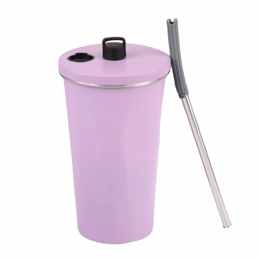 Creative Travel Insulated Tumbler 600ML with Straw Stainless Steel Thermal Mug Leak Proof with Lid Stainless Steel Coffee Cup