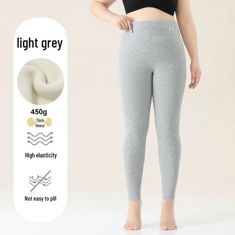 Женские хлопковые леггинсы большого размера на флисовой подкладке - Очень толстые, с высокой посадкой, в вертикальную полоску, размеры до 200 цзинь