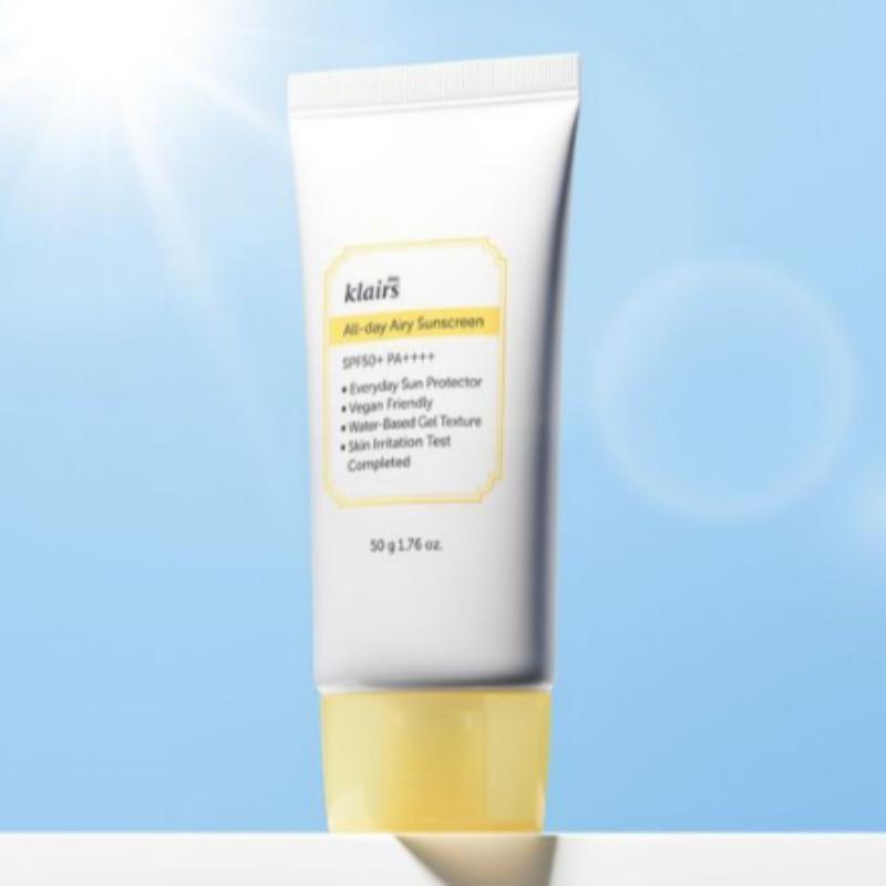 Дорогие Klairs Солнцезащитный крем для лица All Day Airy Sunscreen SPF50+ PA++++ 50г