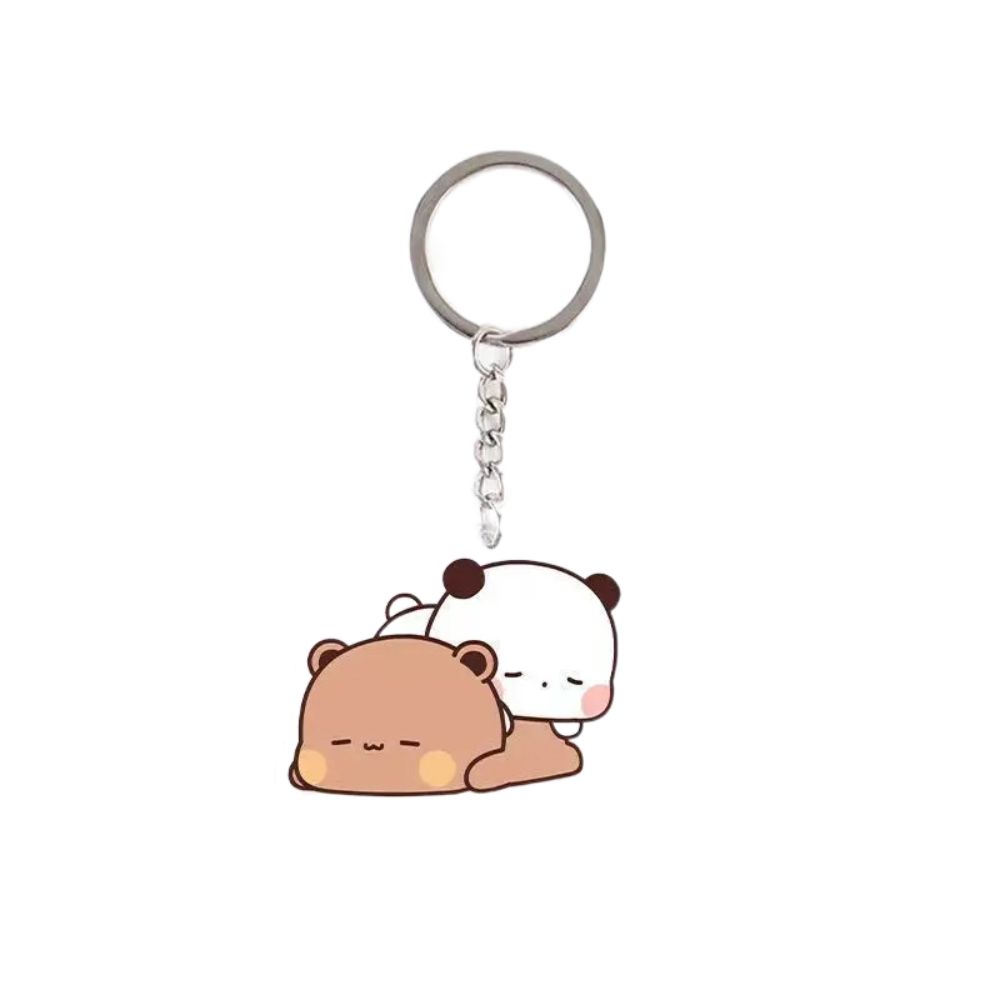 Animal Super Cute Couple Keychain Cartoon Cute Cartoon Bubu Dudu Key Chain Car Keyring