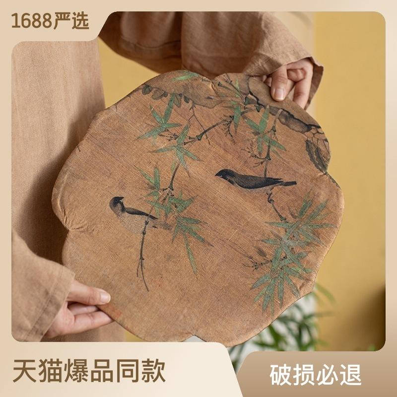 Винтажный сухой чайный коврик, настольный коврик в китайском стиле дзен, хлопковая и льняная ткань ручной работы, художественный коврик для горшка, коврик для чашки, скатерть для чайного стола