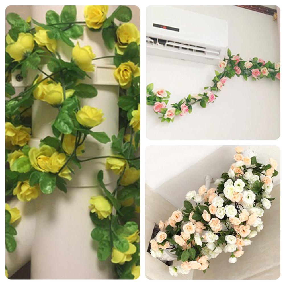 6 Color Artificial Flower Vine 2 3M Length 9 Silk Flowers Wedding Home Decor for Arch Wall Chair Back TV Cabinet Foyer Decor