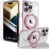Case + 2 Tempered Glass for iPhone 16 Pro Max, Case with Magnetic Holder - Shockproof Protection Pink