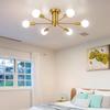 Потолочный светильник на 6 ламп, подходит для 6-12 татами (приблизительно. 12 кв. футов), Патрон E26, Совместимость со светодиодными лампами, Легкая установка, Современный и стильный, Скандинавский