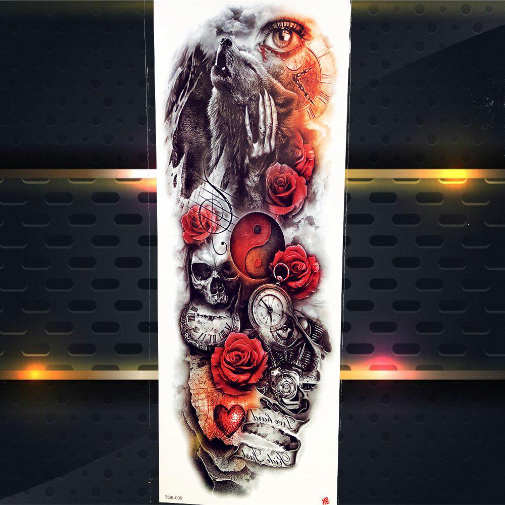 Длинные Временные Татуировки На Полную Руку Для Мужчин Мальчиков Лев Король Зверей Военная Тату Боди-Арт Хна Поддельные Волк Водонепроницаемые Рукава Татуировки Наклейки