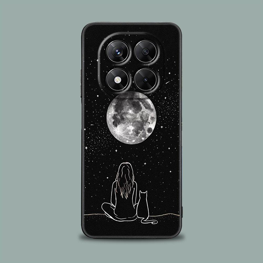Чехол для телефона для Xiaomi Redmi 15C 14C 12C 13C Redmi Note 15 14 13 12 11 10 Pro Plus 5G 12S Силиконовая крышка Забавный Милый Кот Линейный Рисунок