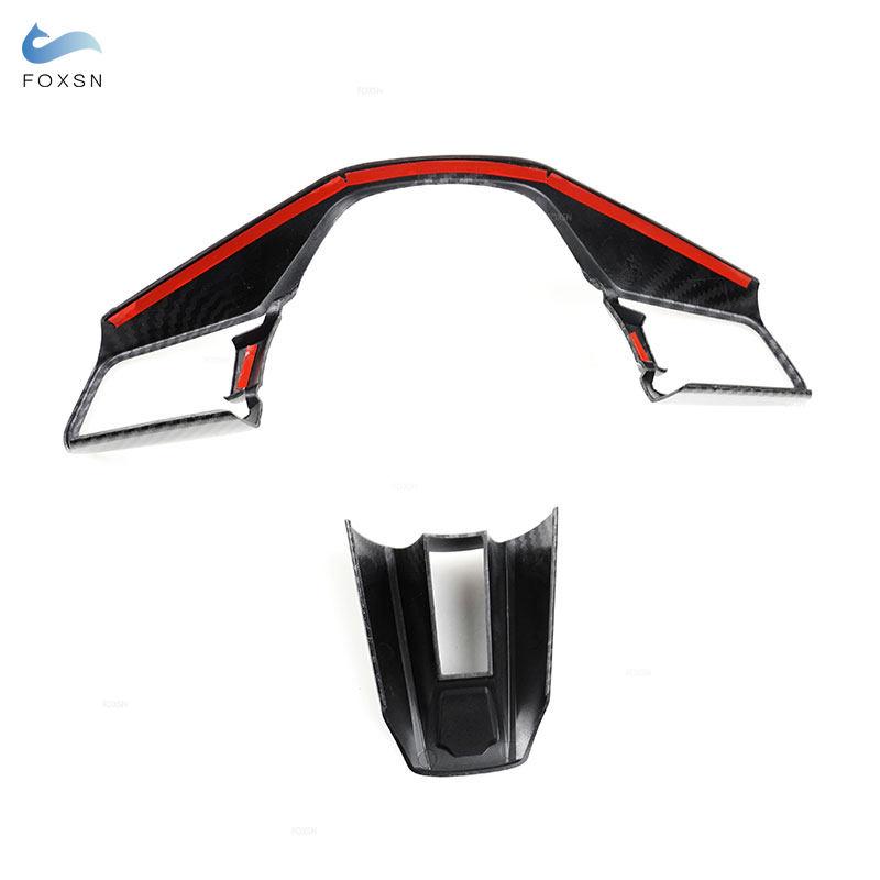 2 шт. салон автомобиля чехол на руль отделка наклейки аксессуары текстура из углеродного волокна для Porsche Cayenne