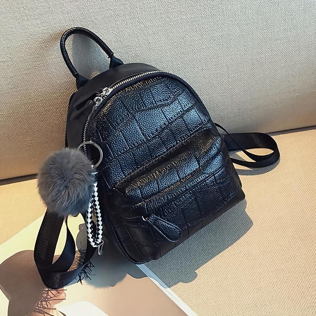 Модный женский мини-рюкзак, винтажная черная искусственная кожа, классический маленький дорожный рюкзак