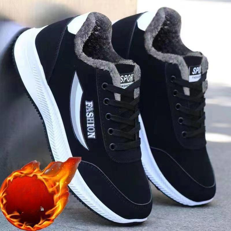 Зимняя хлопковая обувь, мужская спортивная обувь, плюшевая толстая хлопковая обувь для отдыха на природе, для путешествий и отдыха