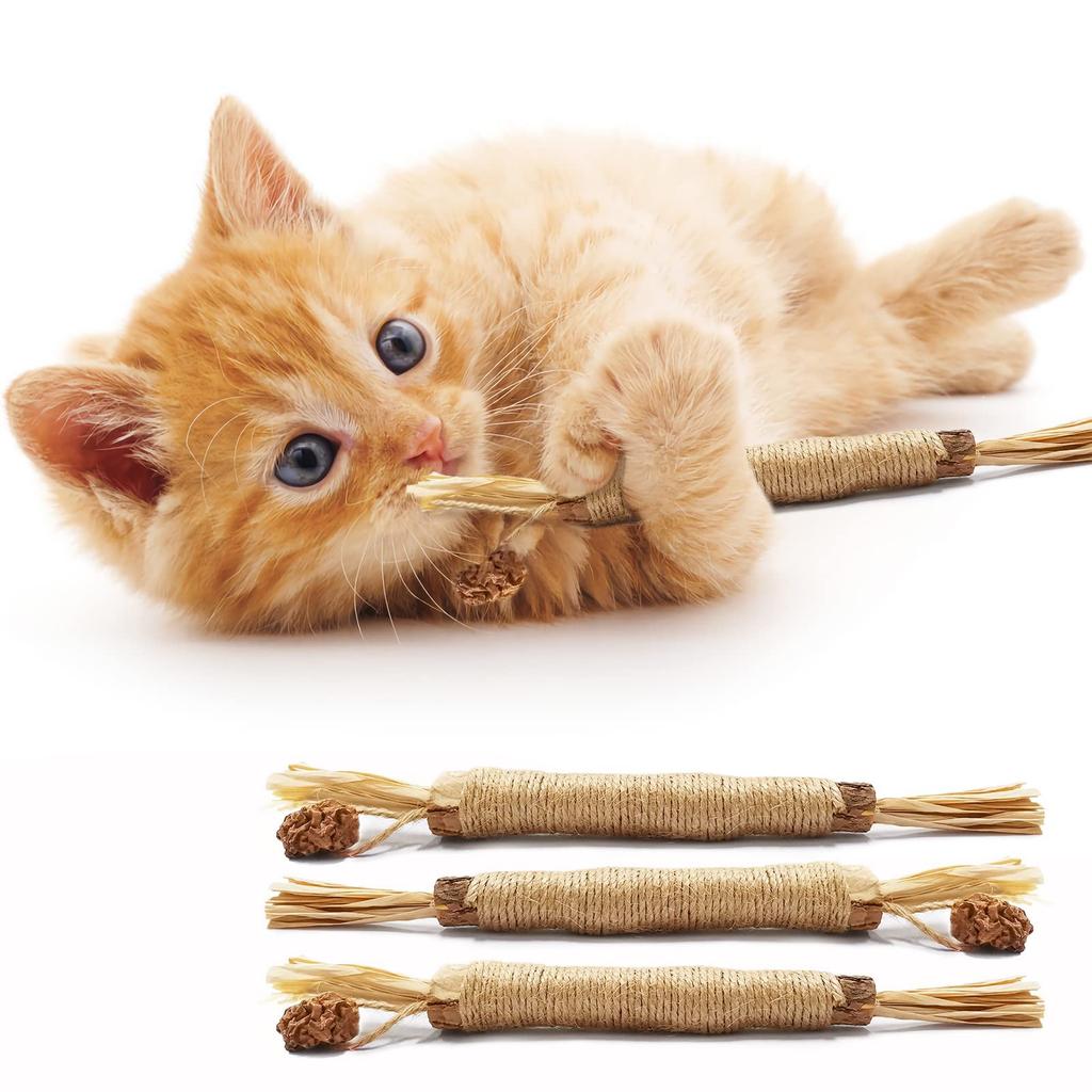 Sisal Rope Wooden Polygonum Cat Teasing Cat Stick Self-height Boredom Resistant Teeth Grinding Cat Toys Supplies