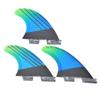 Fiberglass FCS2 Stylish Blue Green Gradient Surfboard Tail Fin Flexible Surfing Accessory