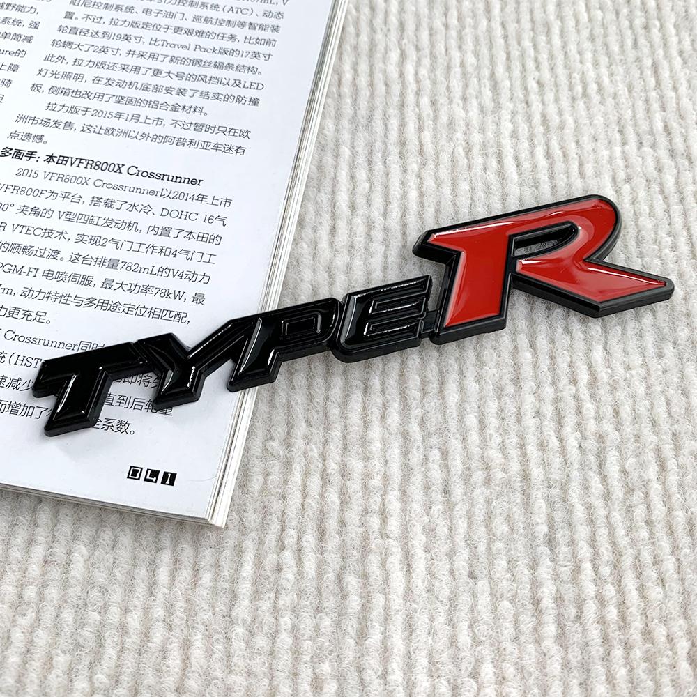 Emblema 3D de metal para la parrilla delantera del coche, tipo R, calcomanía con el logotipo para Honda CIVIC FD2 FD FA 5 Mugen