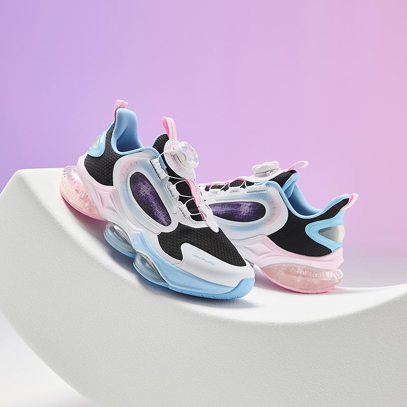 Anta Детские кроссовки UFO 6.0, модные, универсальные, с воздушной подушкой, амортизирующие, прочные, с низким верхом, детские кроссовки, черные, белые, синие 322435583-5