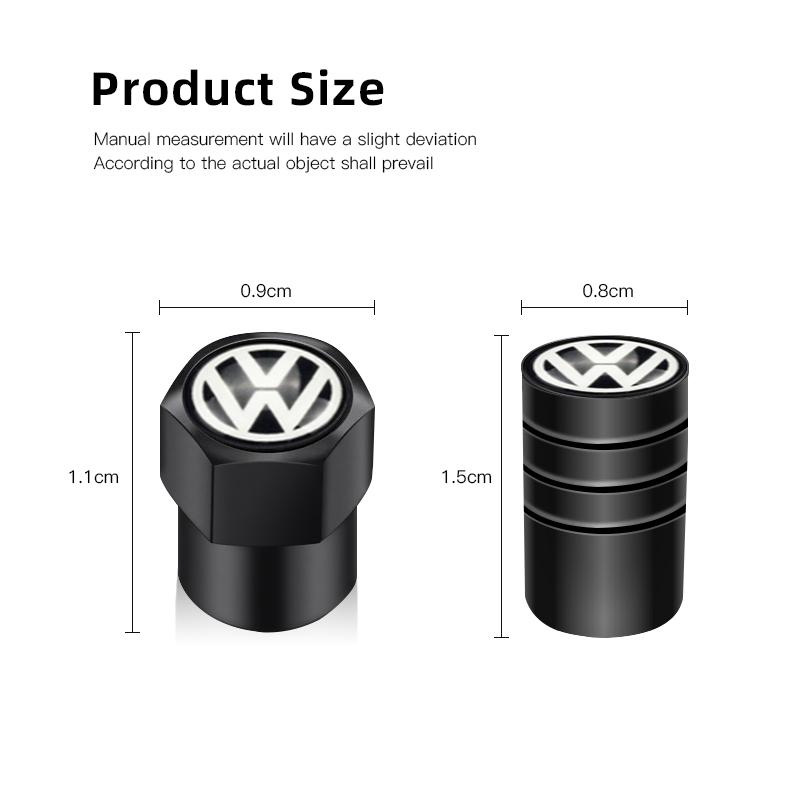 For VW 4Pcs Car Tire Valve caps Car Sticker for VW Volkswagen Passat Golf Polo Touran Accessories YHBE-V487 EM1