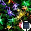 Camping Light 8 Modes Solar Dragonfly String Light 20 LEDs Garden Wedding Halloween Decoration Solar Panel Fairy Lights Outdoor