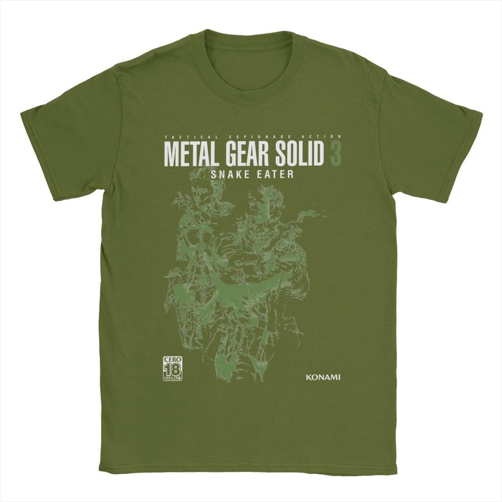 Мужская футболка Metal Gear Solid 3 Snake Awesome Футболки из чистого хлопка с коротким рукавом Футболки с круглым воротником Классическая одежда