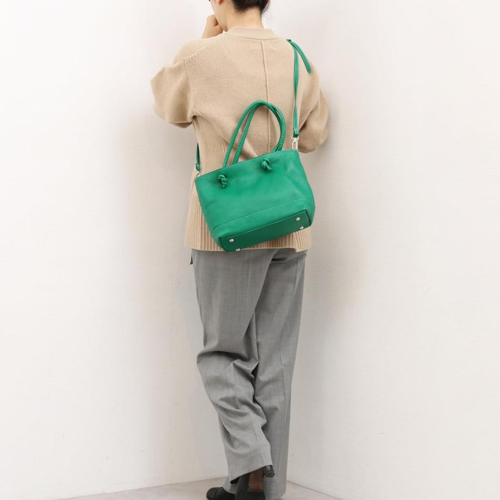 Soft leather tote bag 3-layer 2-way