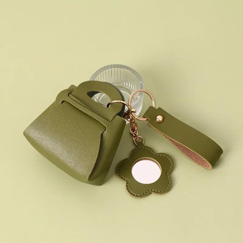 1 шт., креативная женская сумка-клатч из искусственной кожи в форме брелока с зеркалом, мини-наушники, сумка для ключей, кошелек для монет, милая подвеска для женской сумки