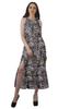 Moomaya Rayon Halter Neck Sleeveless Front Slit Holiday Dress Women Printed