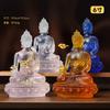 1 PCS 13.5x19.5cm Resin Painted Gold Water Glass Pharmacist Buddha Temple Home Living Room Offering Feng Shui Ornaments