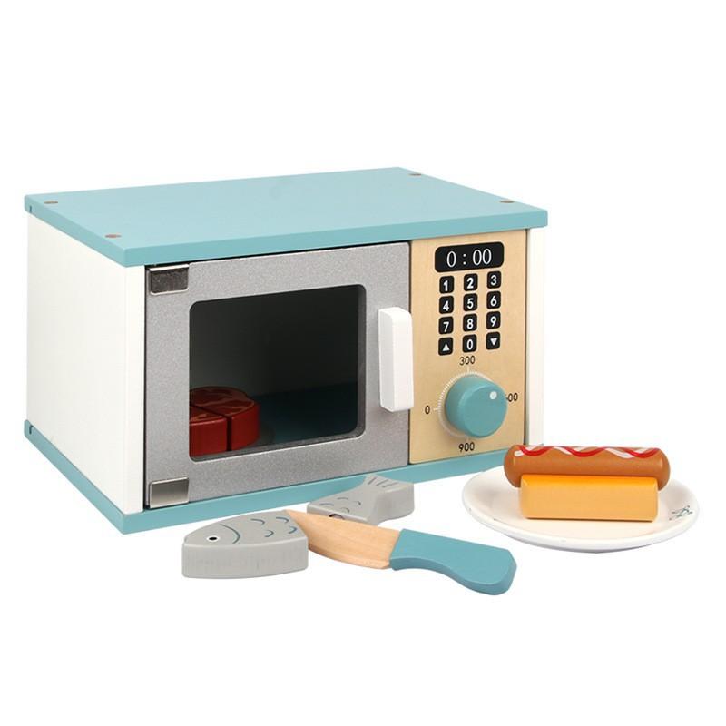 Children's Early Education Educational Simulation Play-house Microwave Oven Bread Baking Dessert Package Kitchen Wooden Toys