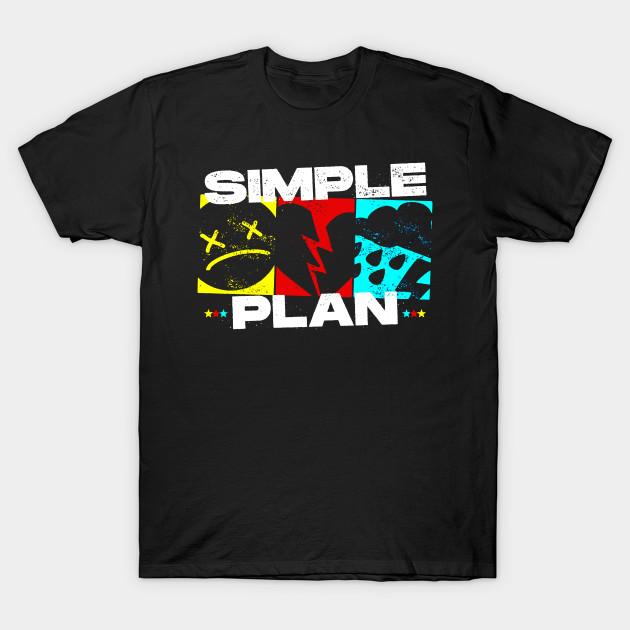 Мужская черная футболка с принтом Simple Plan 4 Печать на трансферной бумаге без вырезания Хлопковая футболка