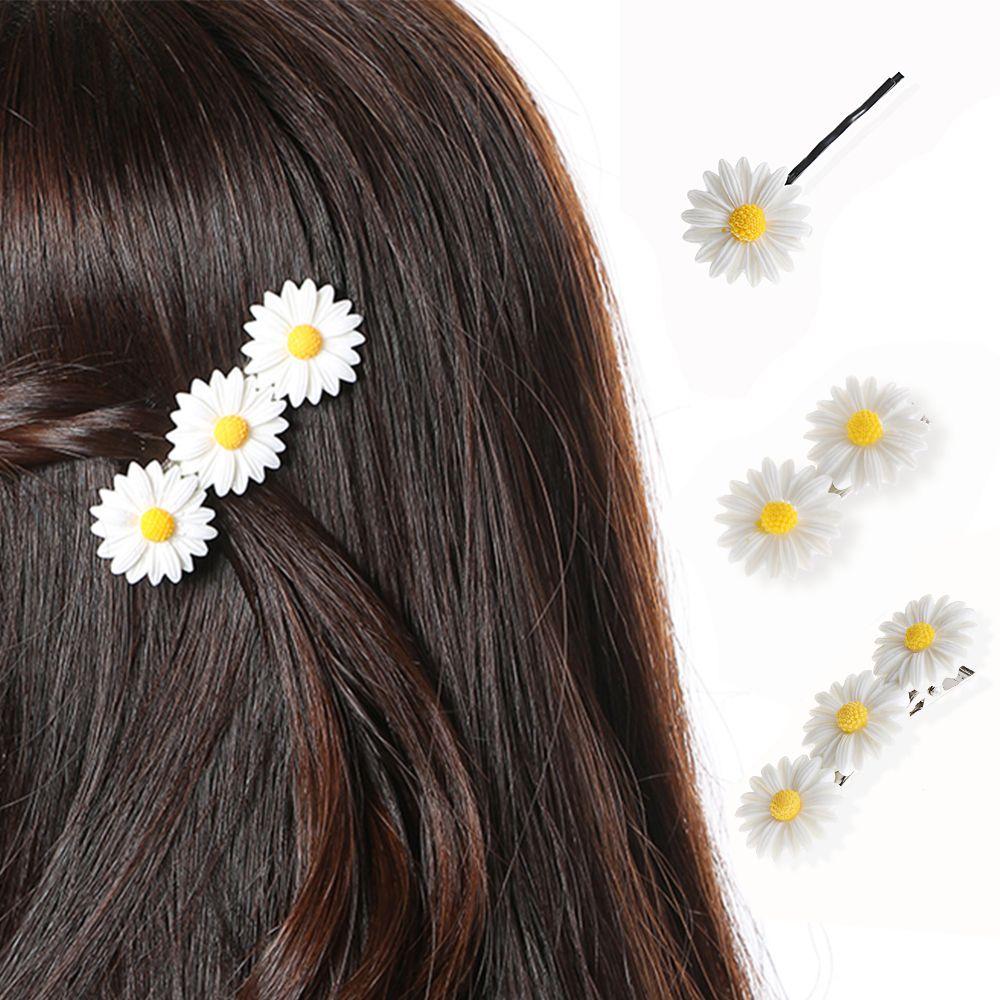 Mini Sweet Flower Daisy Women White Barrettes Flower Clip Hairpins Hair Clips