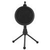 Микрофонная анти-спрей сетка Двухслойный Черный ABS Регулируемый Фильтр со Штативом-Держателем