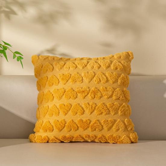 Наволочка с 3D-узором в виде сердца, короткая плюшевая наволочка со скрытой молнией для спальни, гостиной, дивана, украшения для новогодней вечеринки