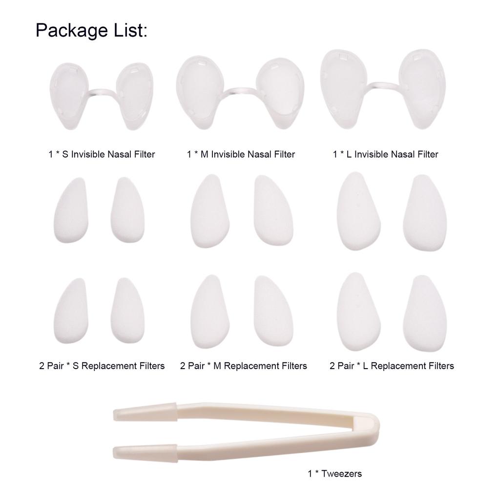 Назальные фильтры, Дышащие носовые свечи Фильтр для носа Дышащие назальные фильтры с Контейнером для хранения для людей с тяжелым ринитом,