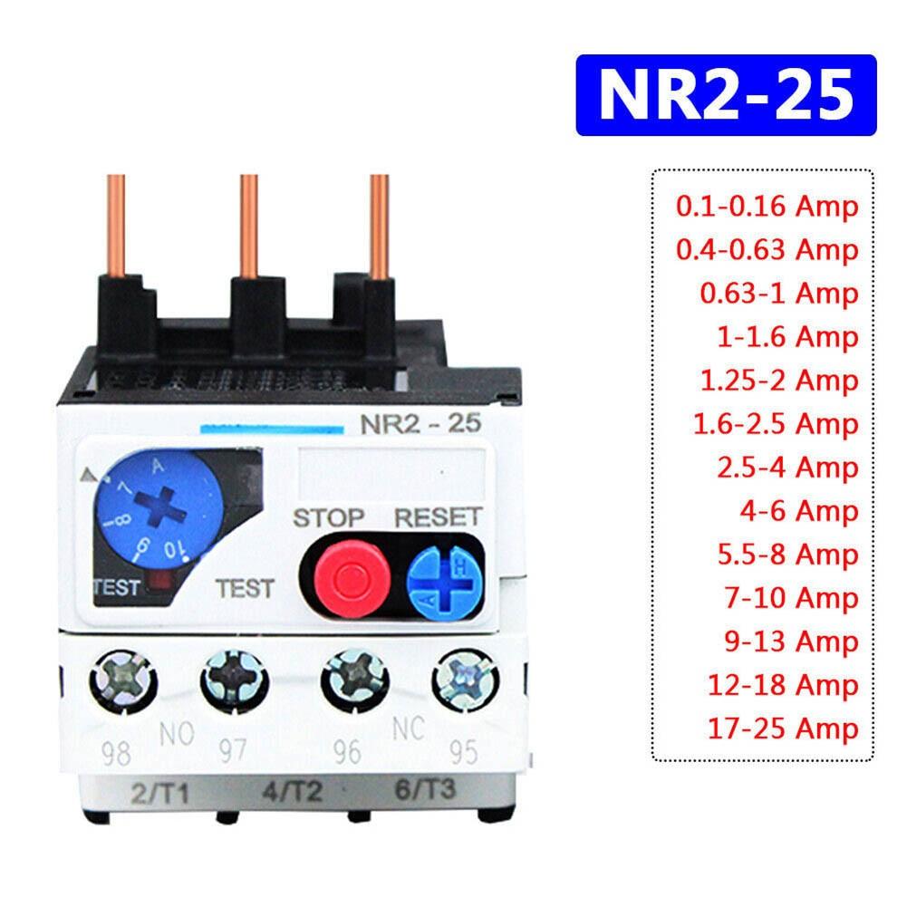 0.1-25Amp Motor Relay 3 Phase AC 50Hz/60Hz FR NR2-25