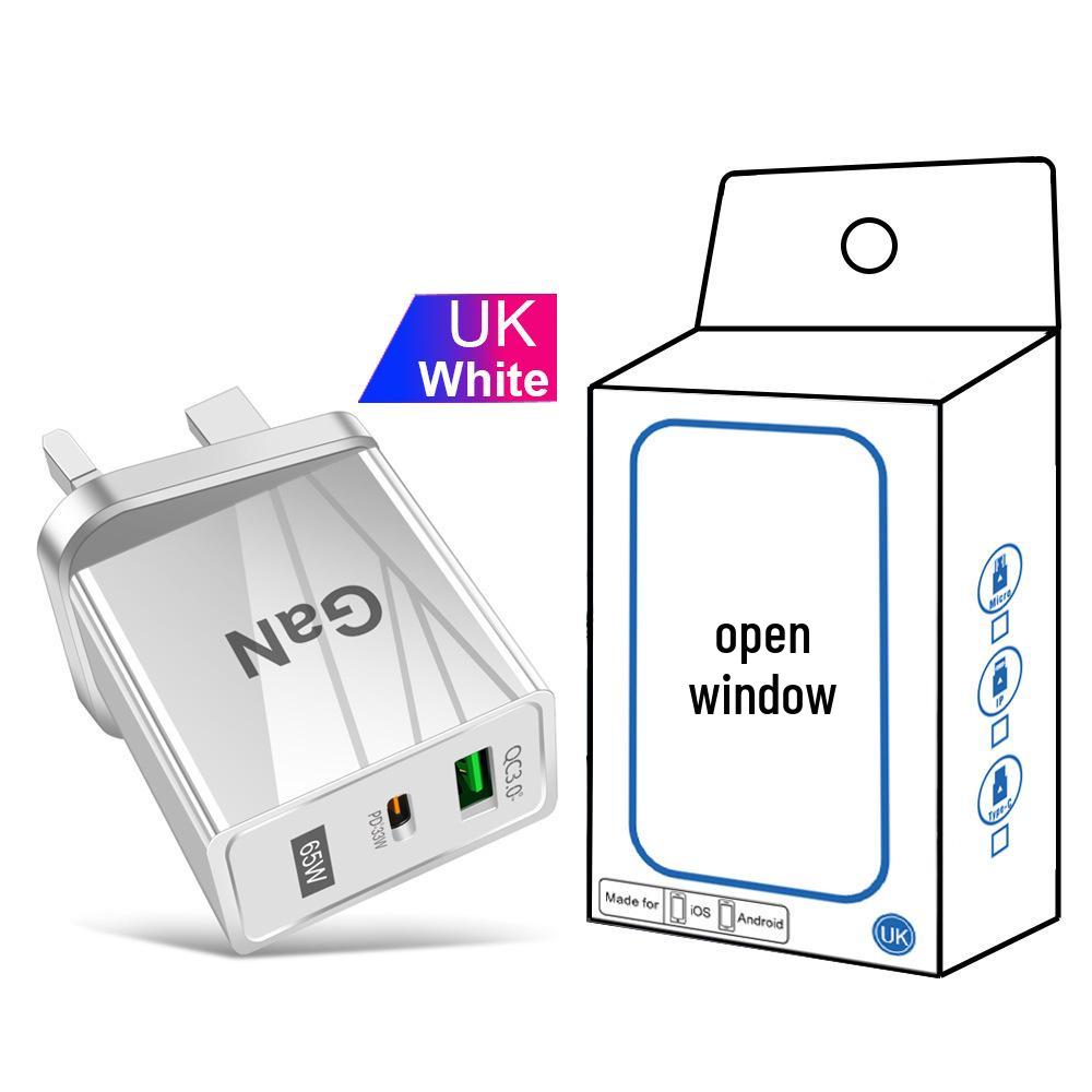 33 Вт GaN USB-зарядное устройство для мобильных телефонов QC 3.0 с вилкой US/EU/UK для быстрой зарядки