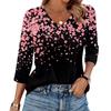 Women's T Shirt Print 3/4 Sleeve Daily Weekend Fashion Basic V- Neck Regular Top