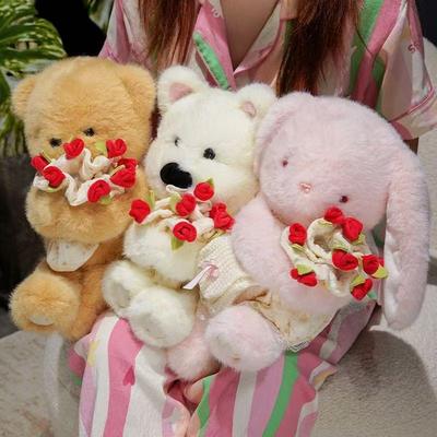 Новейшая кукла-роза ко Дню святого Валентина Кавайная мягкая игрушка Плюшевая игрушка Ручная работа Кукла Мультяшная Аниме Милая Детский подарок на день рождения Забавная кукла