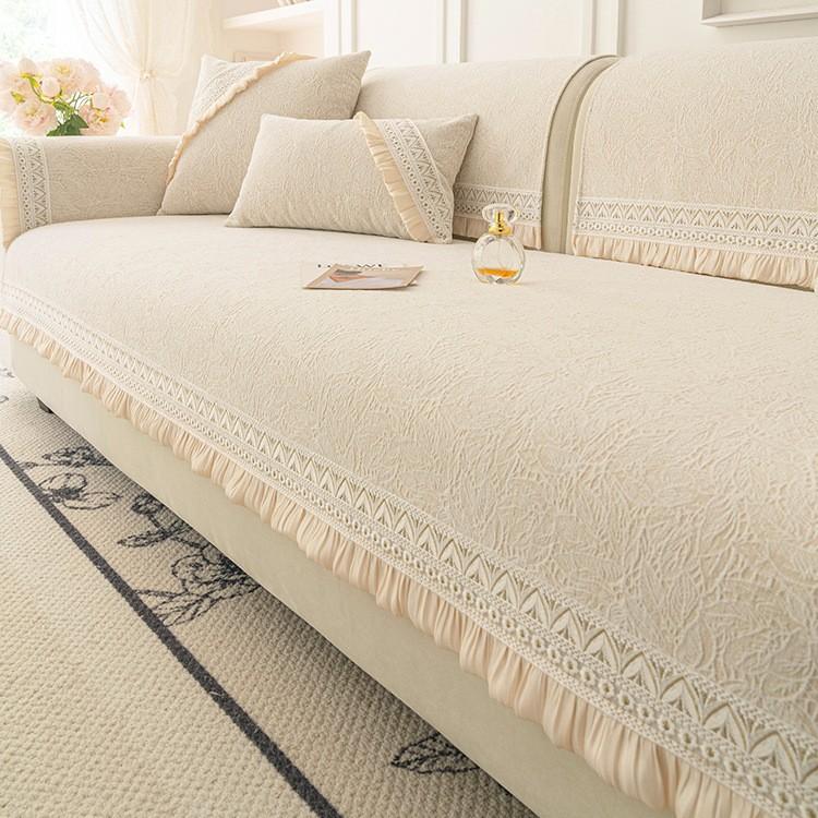 French Sofa Cushion New Four-Season Universal Popular Light Luxury High-End Feeling Cover Cloth Seat Cushion Fixed Non-Slip Cover