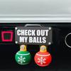 1 Set Christmas Hitch Cover Weather-proof Car Pickup Truck Trailer Swinging Check Out My Balls Tow Hook Cover Decoration Ornament Car Exterior