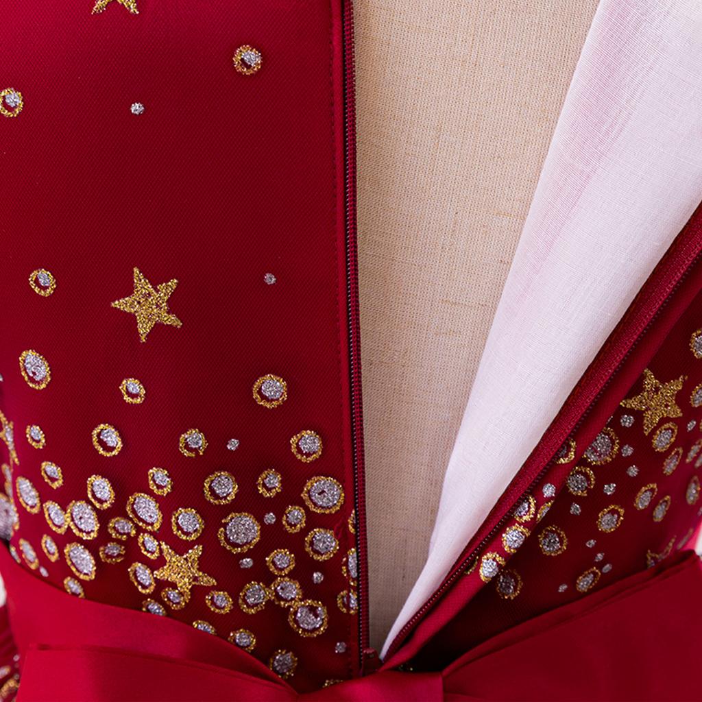 Винтажные рождественские платья для девочек с пайетками, звездное фатиновое платье для свадьбы, дня рождения, принцессы, пышные вечерние костюмы для подружек невесты