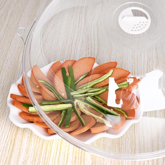 Защитная крышка от брызг для микроволновой печи, 10,24 дюйма, прозрачная крышка для микроволновки с ручкой, подходит для стандартных обеденных тарелок и мисок, без BPA, можно мыть в посудомоечной машине