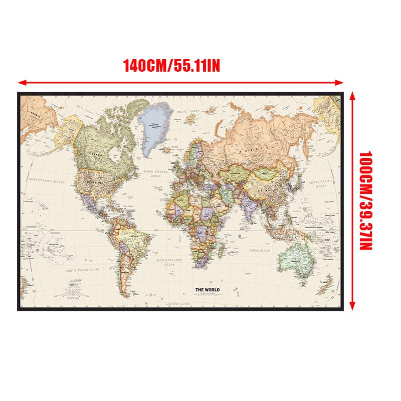 1 шт. Карта мира настенный плакат прозрачный печатный холст картина декоративная подвесная картина офис дом школьные принадлежности без рамки