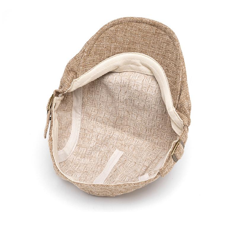 Весна-лето дышащий льняной берет мужской британский винтажный кепка однотонная кепка-газетчик