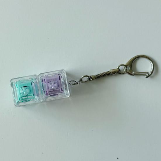 Keyboard Fidget Toy 2-in-1 Keyboard Decompression Button Finger Clicker Toy 2-Keys Fidget Keychain Work Travel Stress Relief Desk Toy