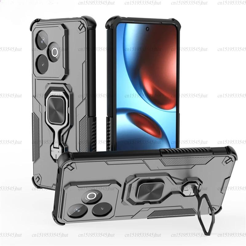 Противоскользящий чехол для телефона Realme GT 7 Магнитная присоска Подставка Держатель для телефона Бронированная задняя крышка Чехол Realme GT 7T для чехла Realme GT 7