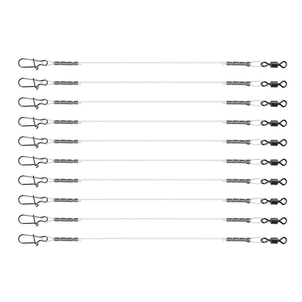 Набор флюорокарбоновых поводков для морской и пресноводной рыбалки. Поводковая леска с вертлюжком и застежкой. Флюорокарбоновые рыболовные поводки